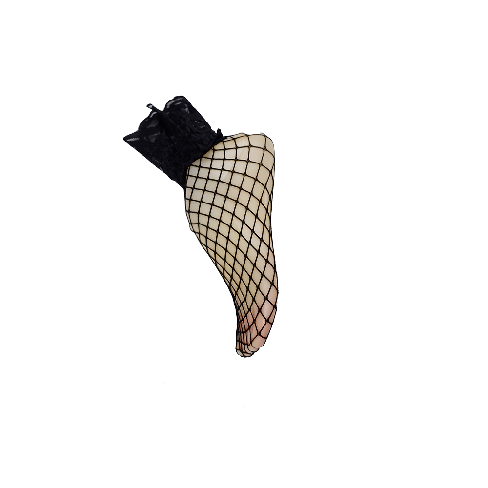 جوراب مشکی تور بلند (3) copy.webpی جوراب زنانه طرح فیشنت ساق دار بالا تور - Image 1