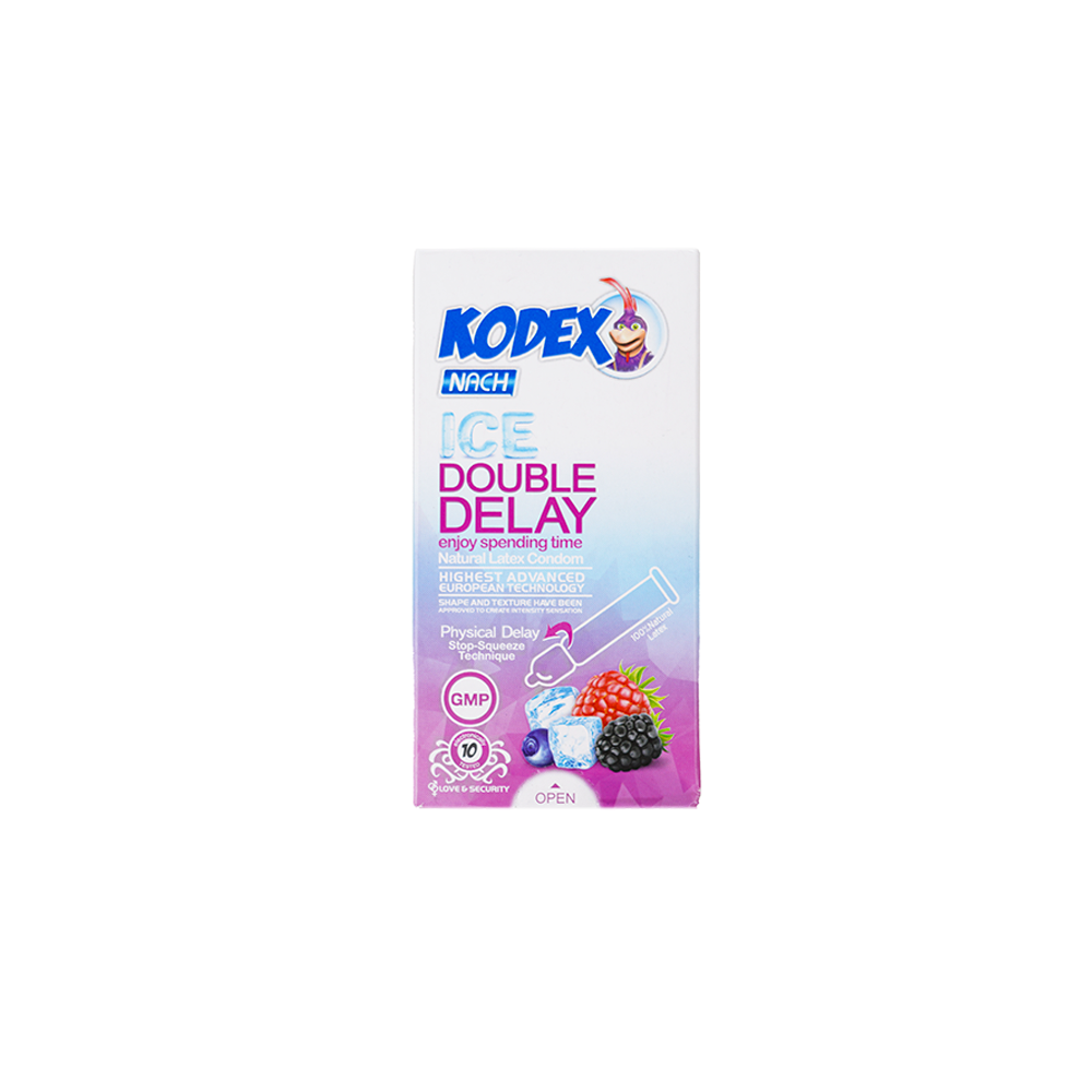 کاندوم ایس دابل دیلی کدکس-1 کاندوم آیس دابل دیلی ناچ کدکس Nach Kodex مدل ICE DOUBLE DELAY - بسته 10 عددی - Image 1