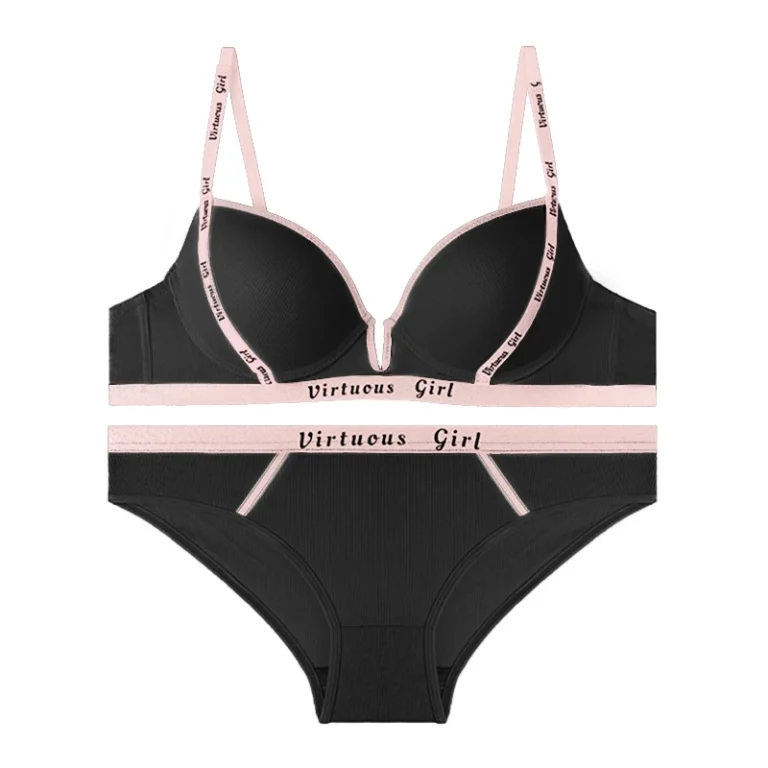 ست شورت و سوتین اسفنجی فنردار کش اسپرت VIRTUOUS GIRL - مشکی